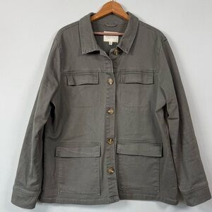 Angels Oversized Olive Denim Cotton Utility Jacket, Size XL, Great Condition!